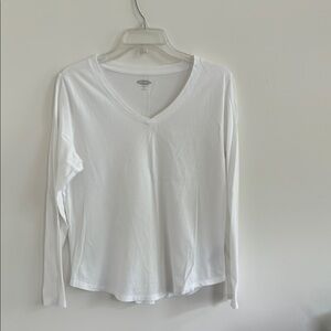 Old Navy White Long Sleeve T-Shirt Medium